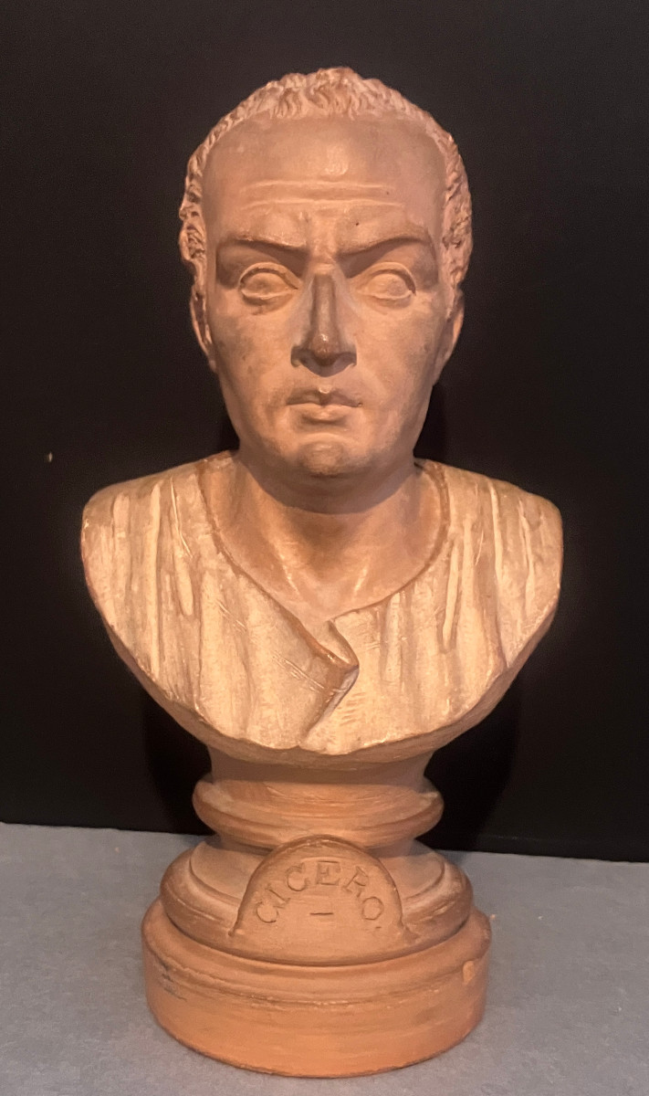 Maurice Journès 1831-1905 - Bust Of Cicero - Terracotta Signed And Dated 1883