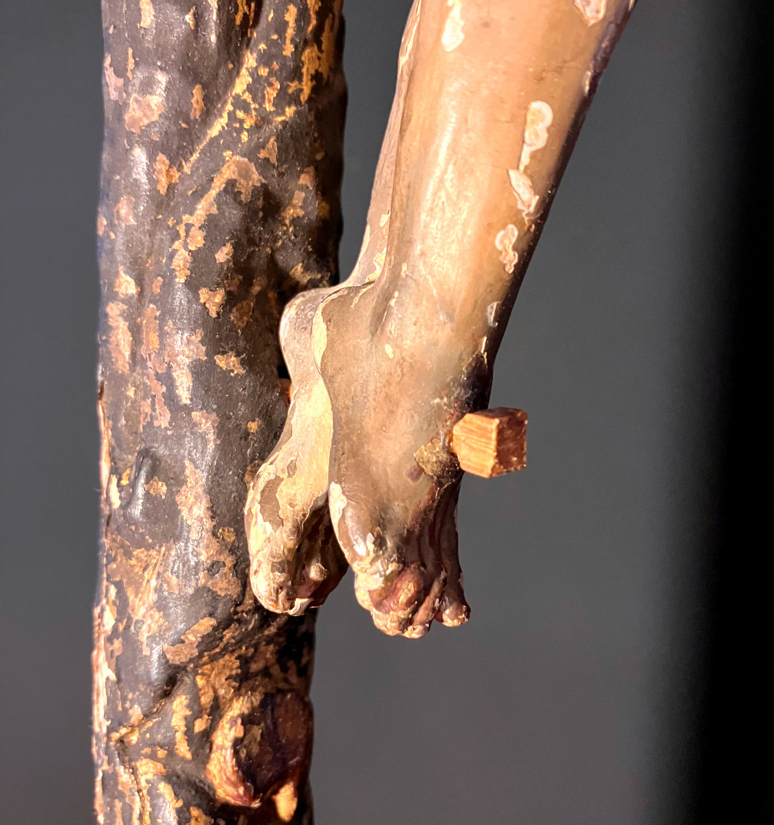 Christ Carved In Polychrome Wood - 16th-17th Century -photo-7