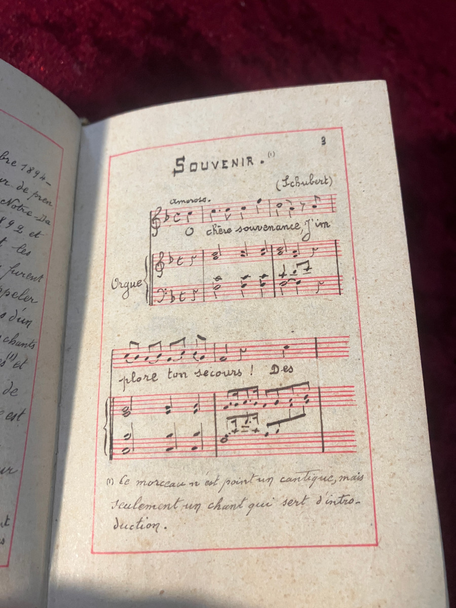 Manuscript Souvenir De Lourdes 1894 Prayers, Songs, Scores From Different Regions. Missal.-photo-4