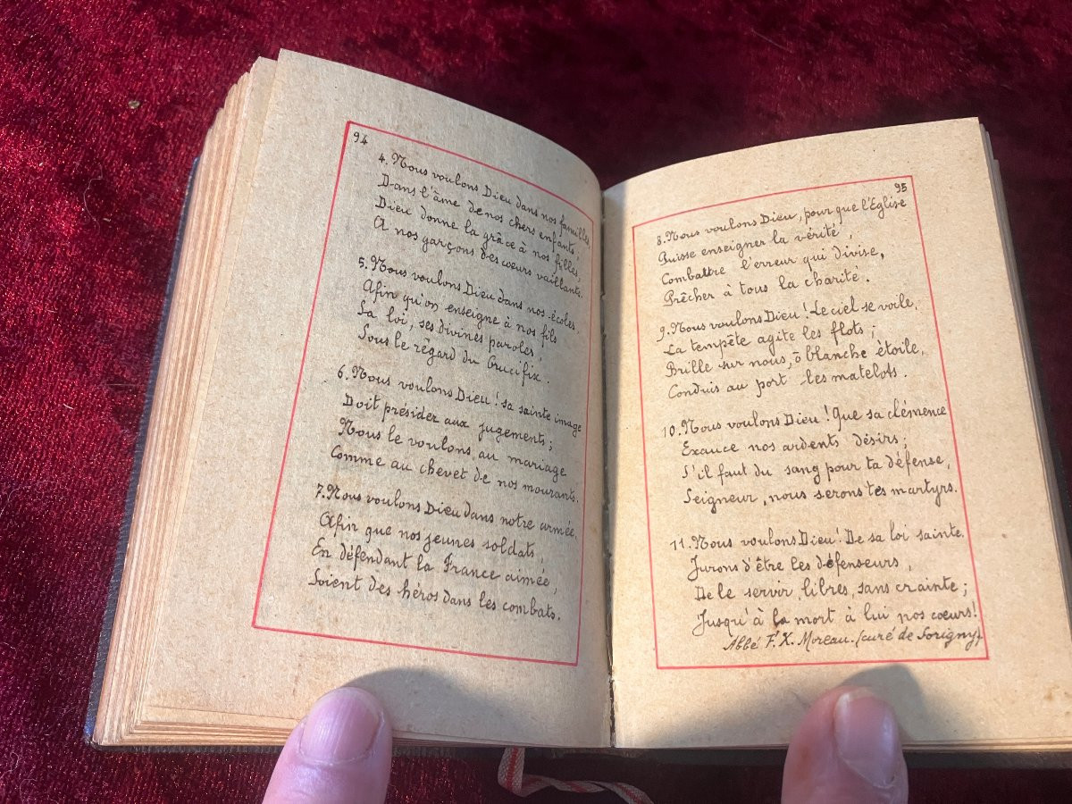 Manuscript Souvenir De Lourdes 1894 Prayers, Songs, Scores From Different Regions. Missal.-photo-2