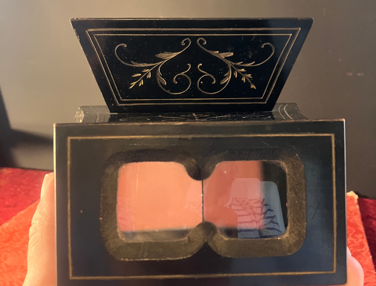 Visionneuse stéréoscopique - Brewster - Napoléon III - Bois noirci - Époque victorienne - c1860-photo-3