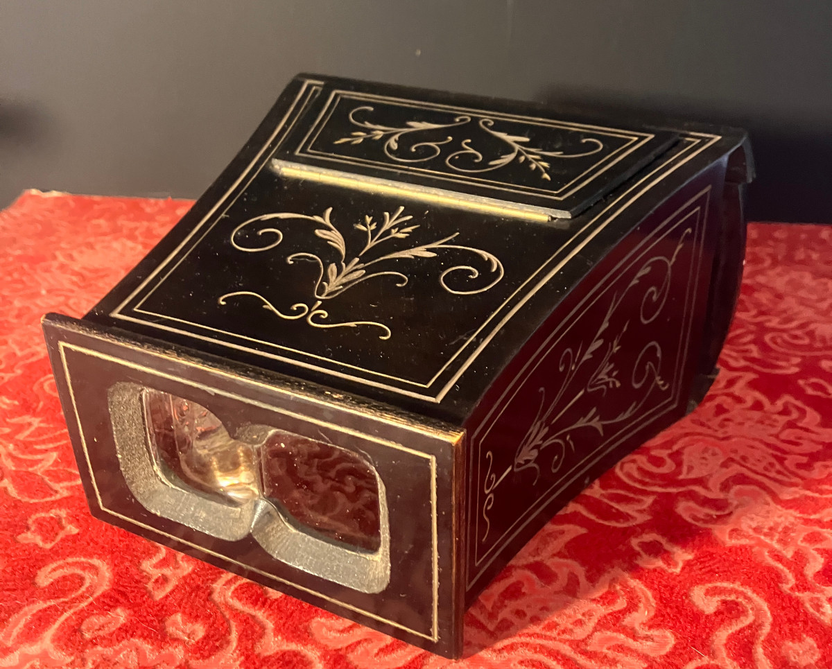 Visionneuse stéréoscopique - Brewster - Napoléon III - Bois noirci - Époque victorienne - c1860