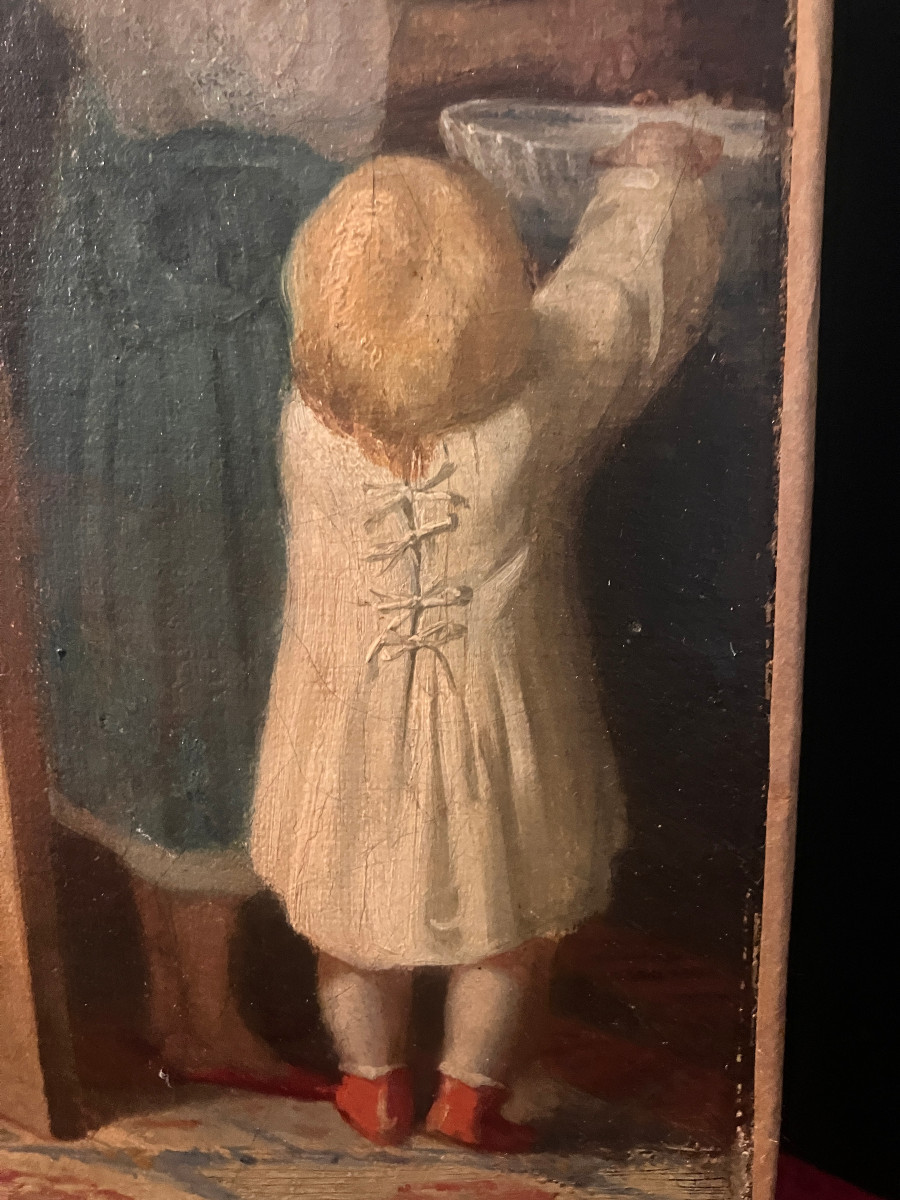 Madame Cavé née Blavot 1809-1883 - " Le lever " ou " la toilette " huile sur toile c1855-photo-1