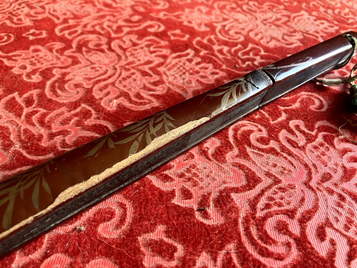 Fan-shaped Tanto / Japan Late 19th Century / Lacquered Bamboo.-photo-3