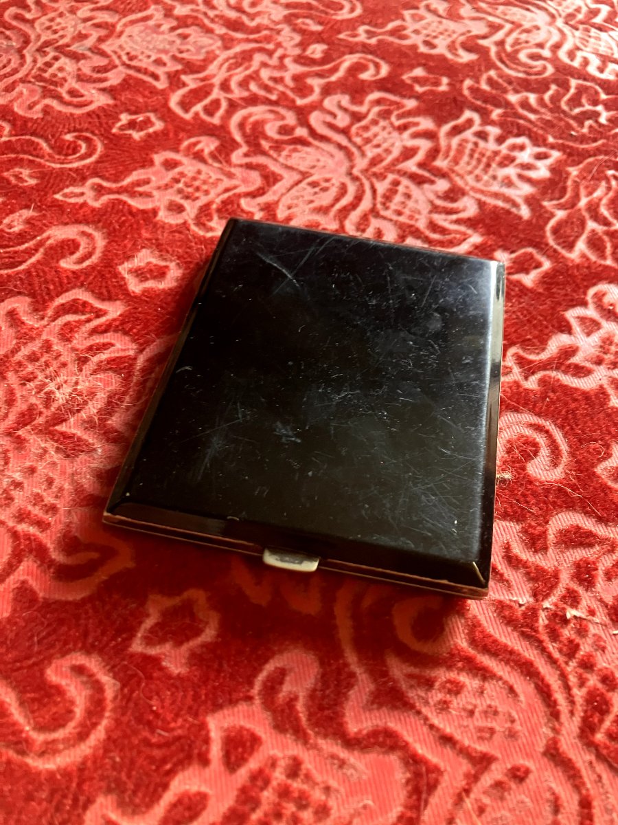 Art Deco Lacquer Cigarette Case On Alpacca-photo-1