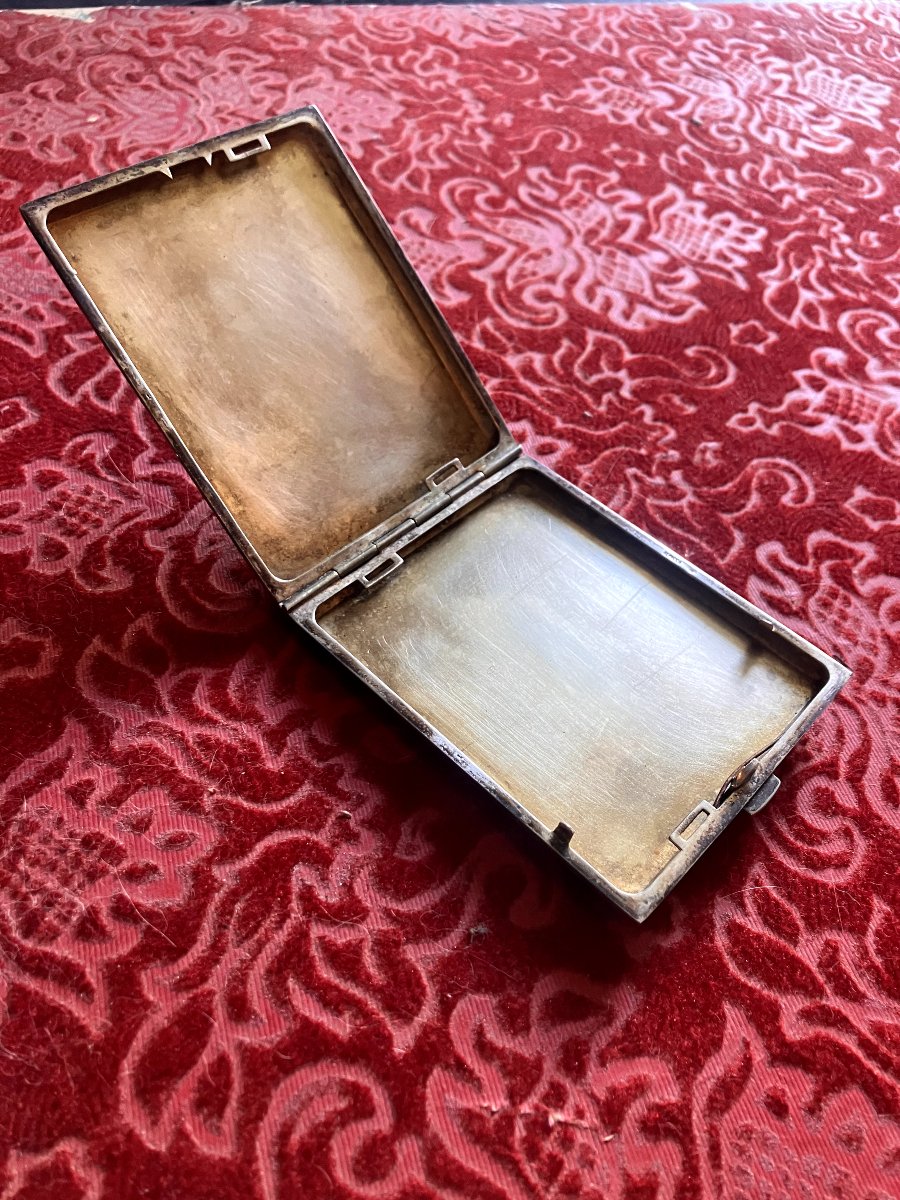 Art Deco Lacquer Cigarette Case On Alpacca-photo-2