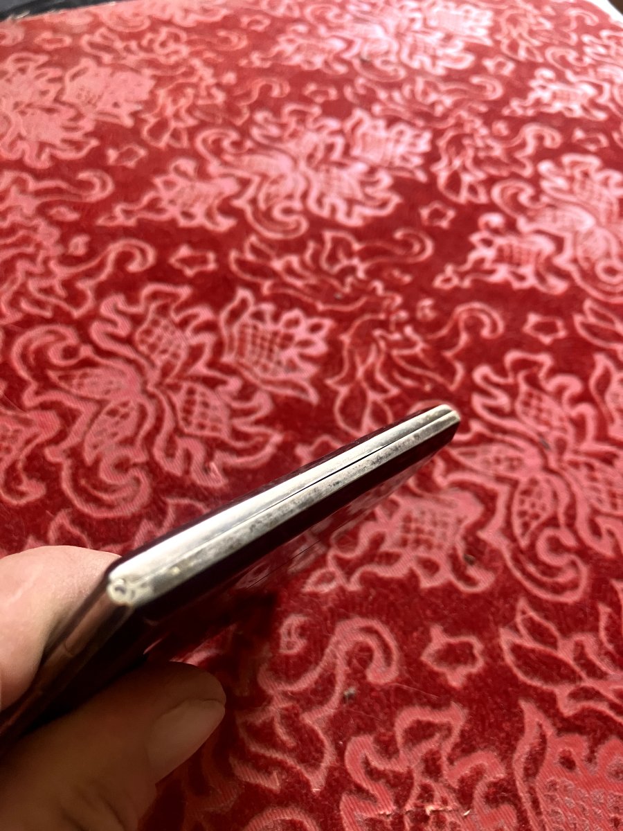Art Deco Lacquer Cigarette Case On Alpacca-photo-4