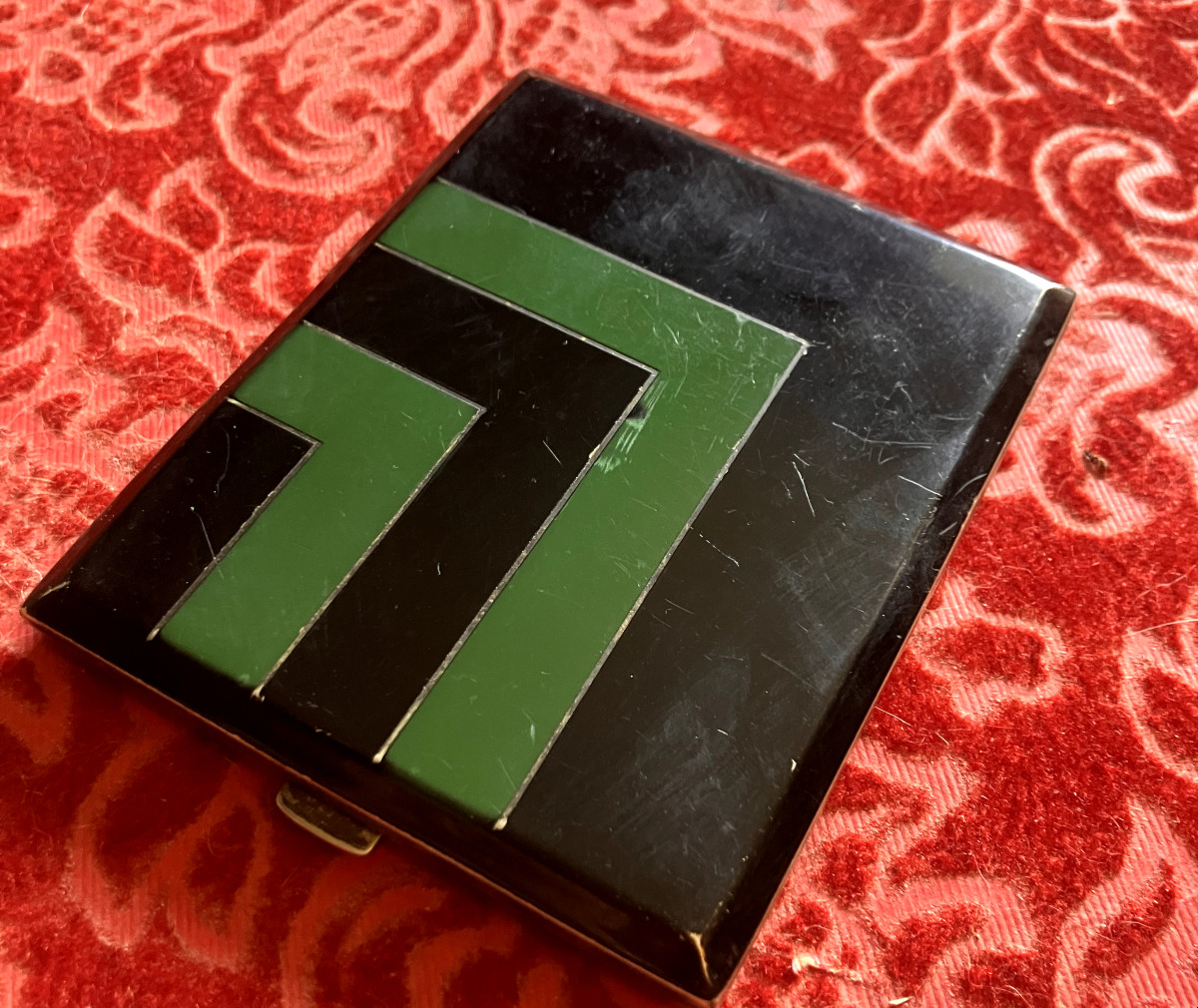 Art Deco Lacquer Cigarette Case On Alpacca