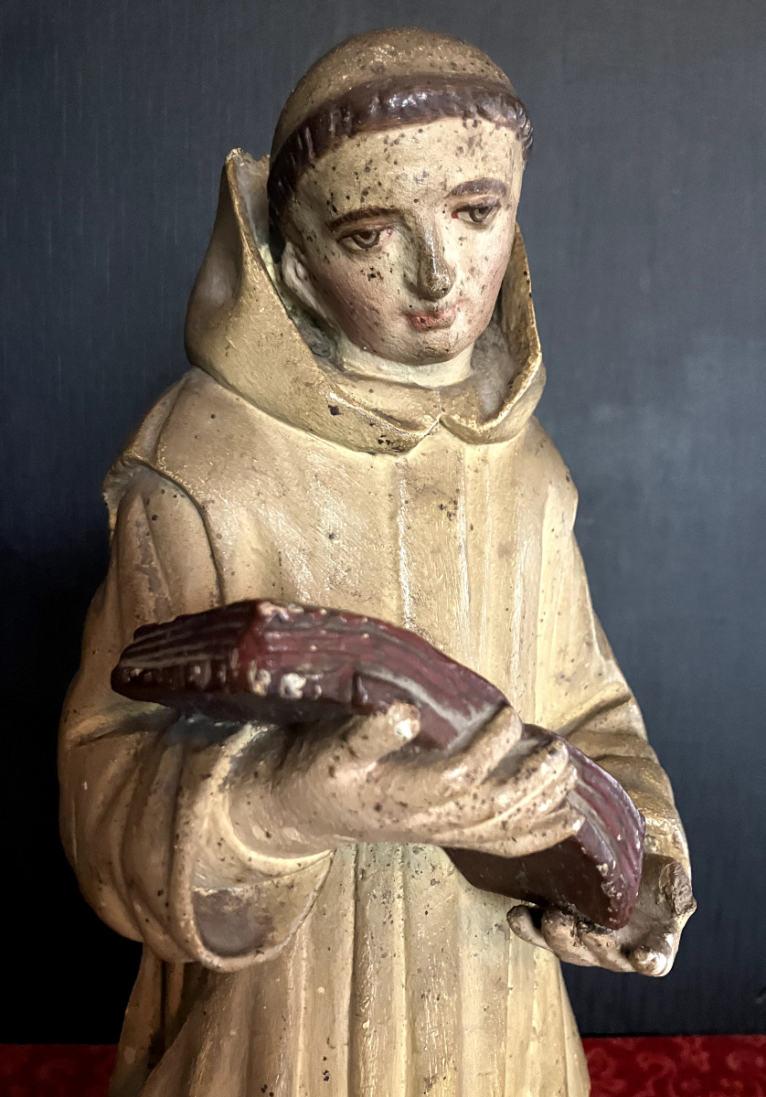 Sculpture Of Saint Anthony Of Padua - Carved Wood - Early 19th Century