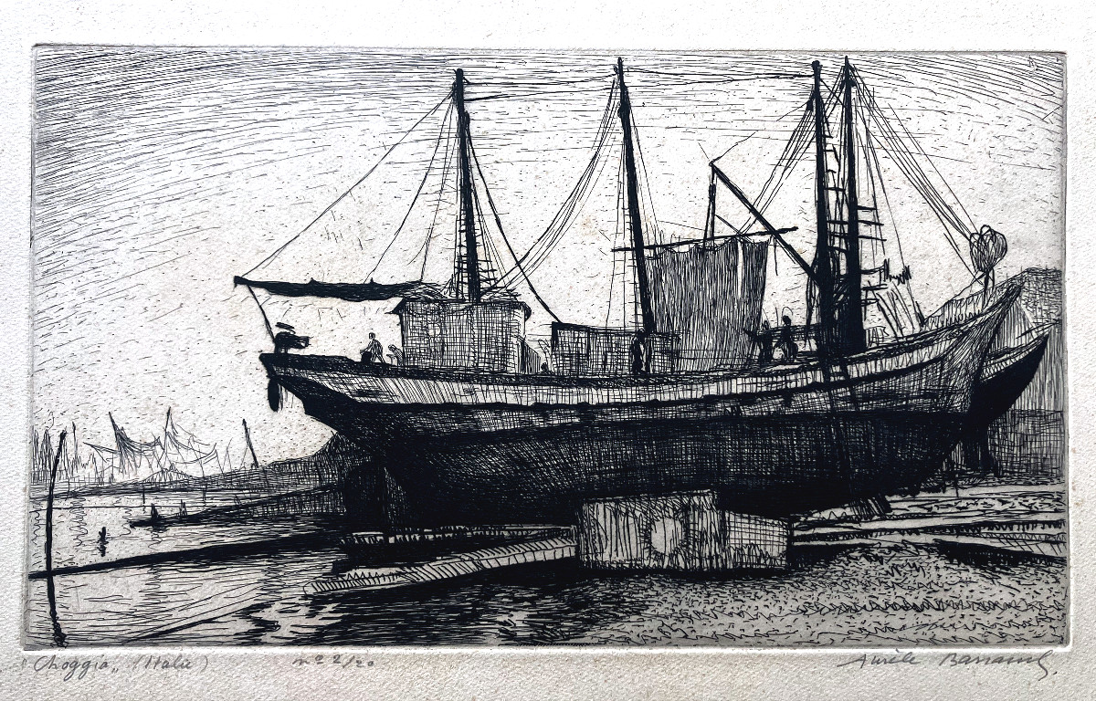 Aurèle Barraud 1903-1969 Large Etching -photo-2