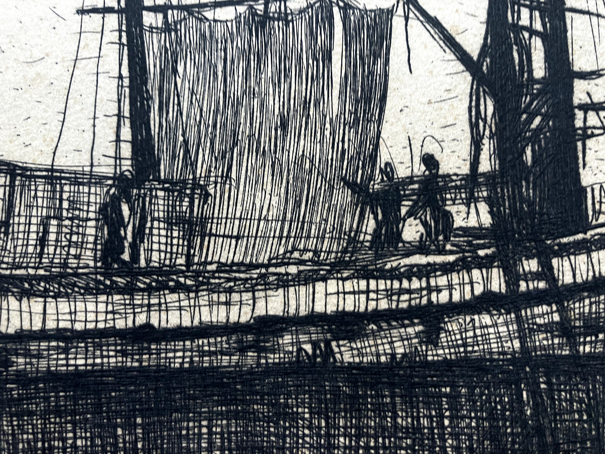 Aurèle Barraud 1903-1969 Large Etching -photo-3