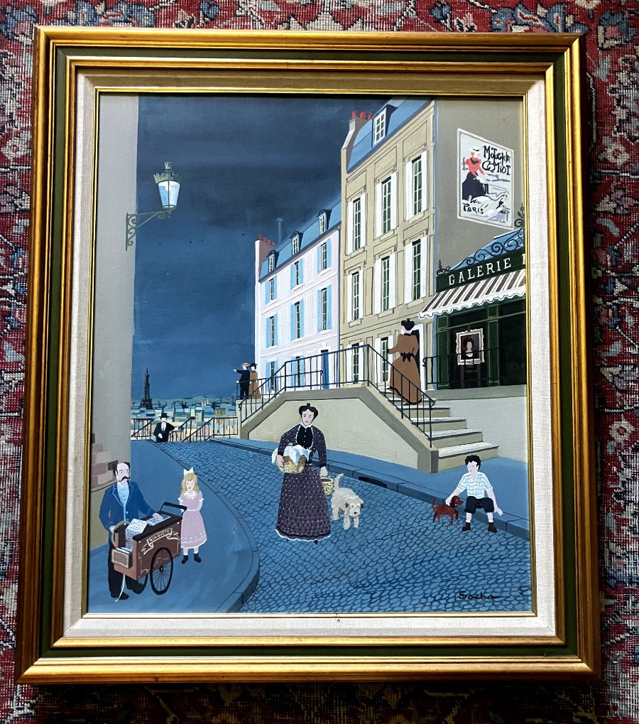 Redard dit Sacha 1929-2015  Huile / Toile " Vue de Montmartre "  Art naïf -photo-2