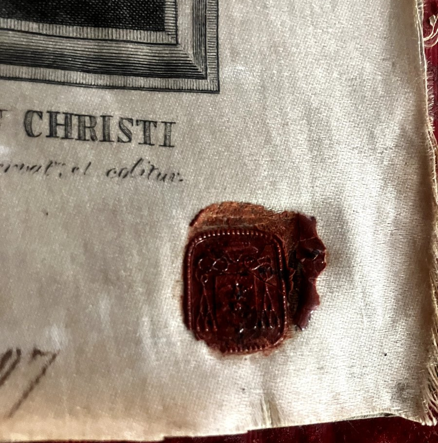 Relique sainte face du Christ voile de Véronique 1849 - Cachet Vatican 1897-photo-4