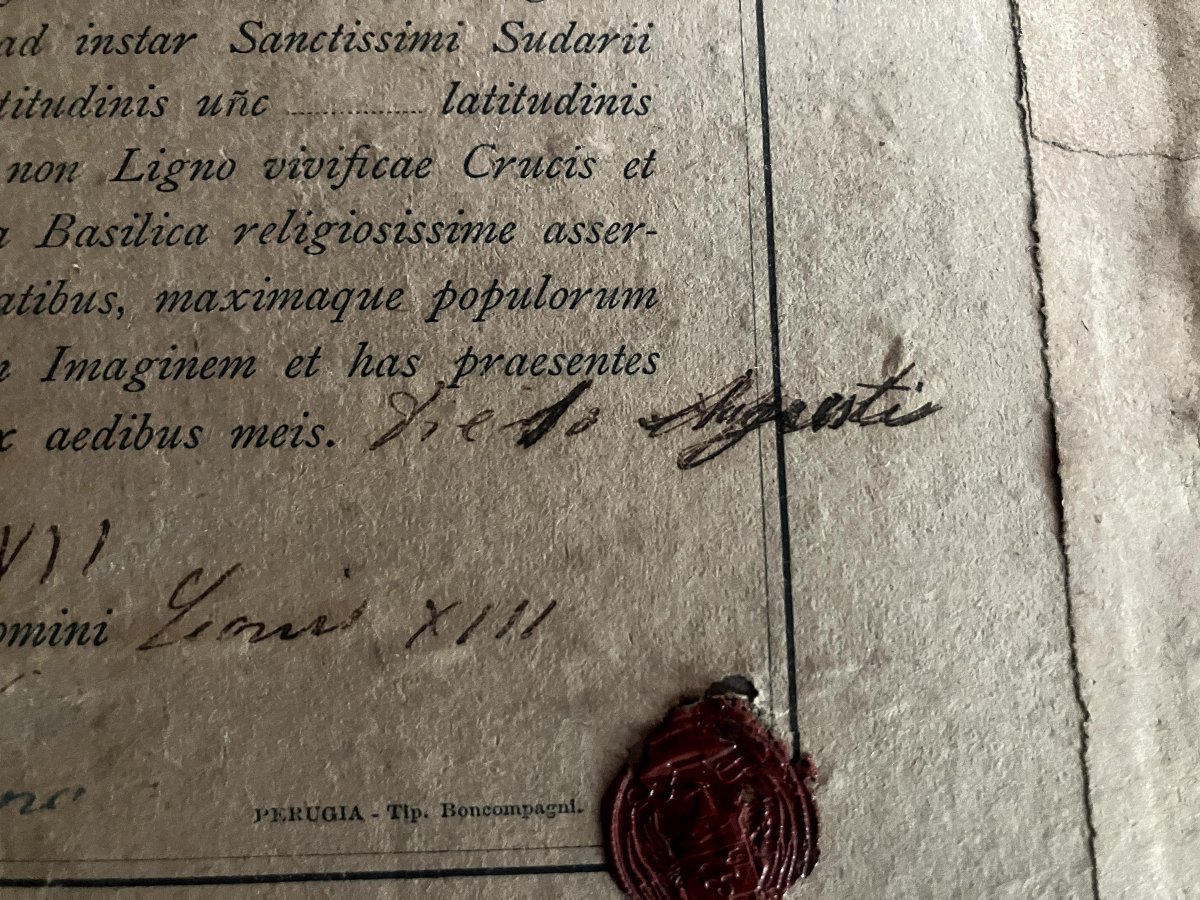 Relique sainte face du Christ voile de Véronique 1849 - Cachet Vatican 1897-photo-4
