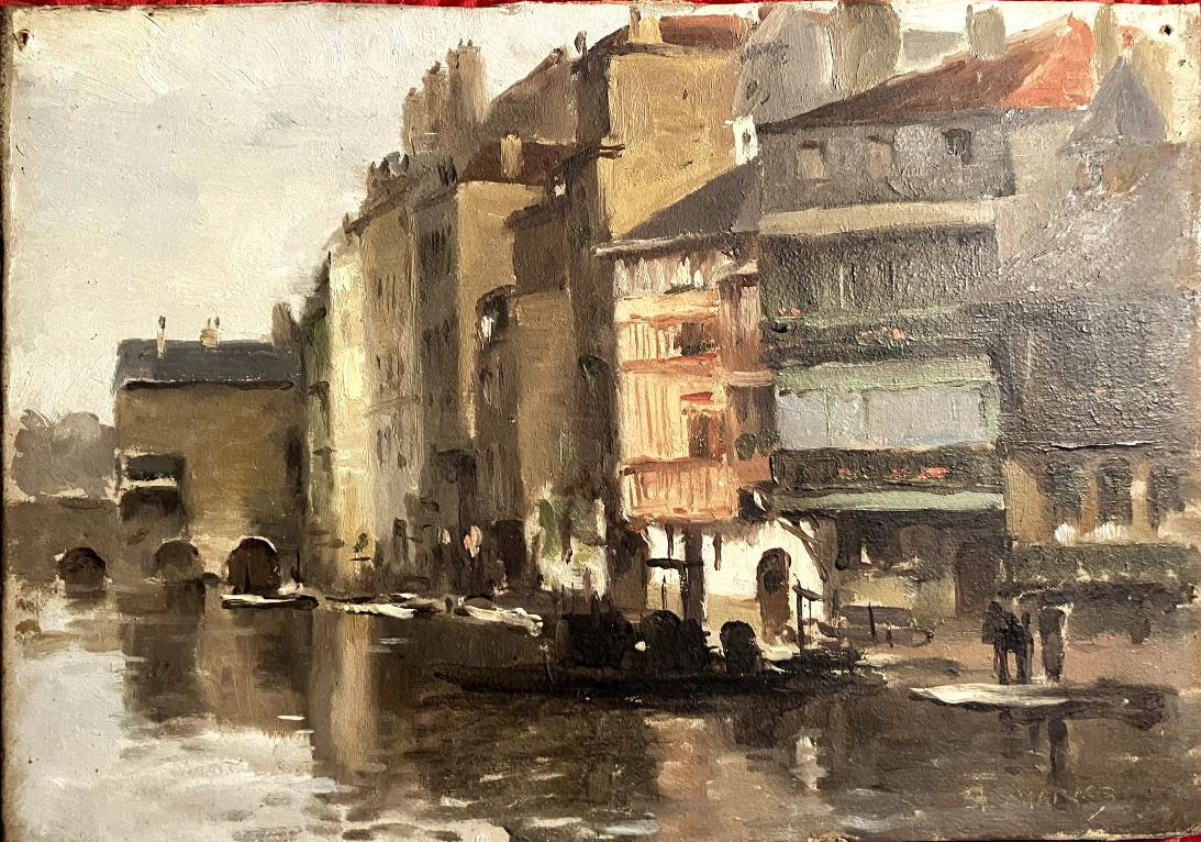 Metz On The Moselle Or The Seille - Oil On Cardboard By Marks Alberts Markowski (1871–1941)