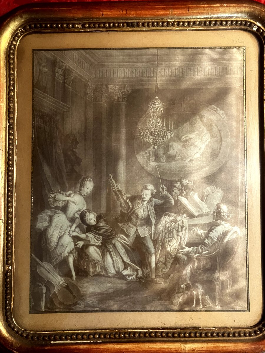Estampe sur tissu fin XVIIIe début XIXe " Le chemin de la fortune " par Voyez et Baudoin-photo-3