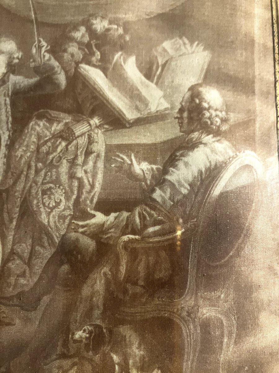 Estampe sur tissu fin XVIIIe début XIXe " Le chemin de la fortune " par Voyez et Baudoin-photo-5