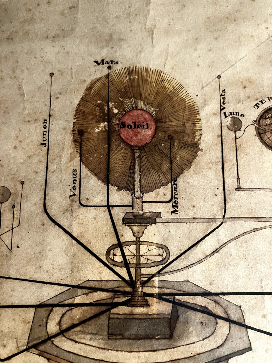 Grand planétaire mécanique  de L. Constantin - encre de 1839 - Brevet d'invention - -photo-7