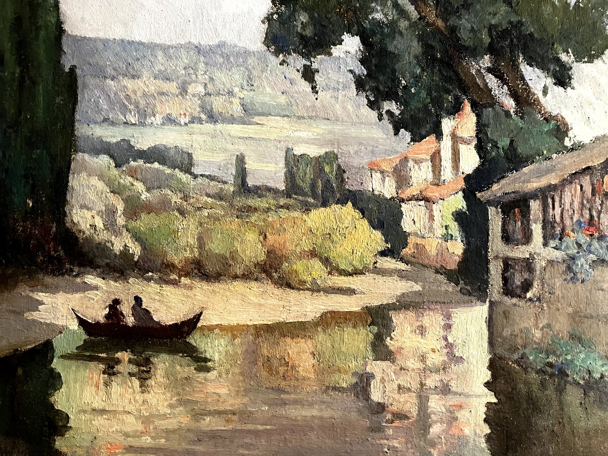 Pont-en-Royans - Huile sur toile - Signature à identifier - 1932 - Isère-photo-2