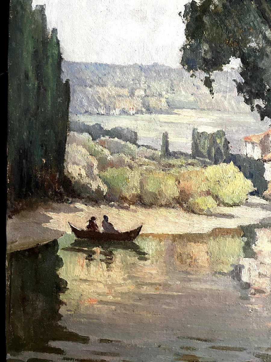 Pont-en-Royans - Huile sur toile - Signature à identifier - 1932 - Isère-photo-3