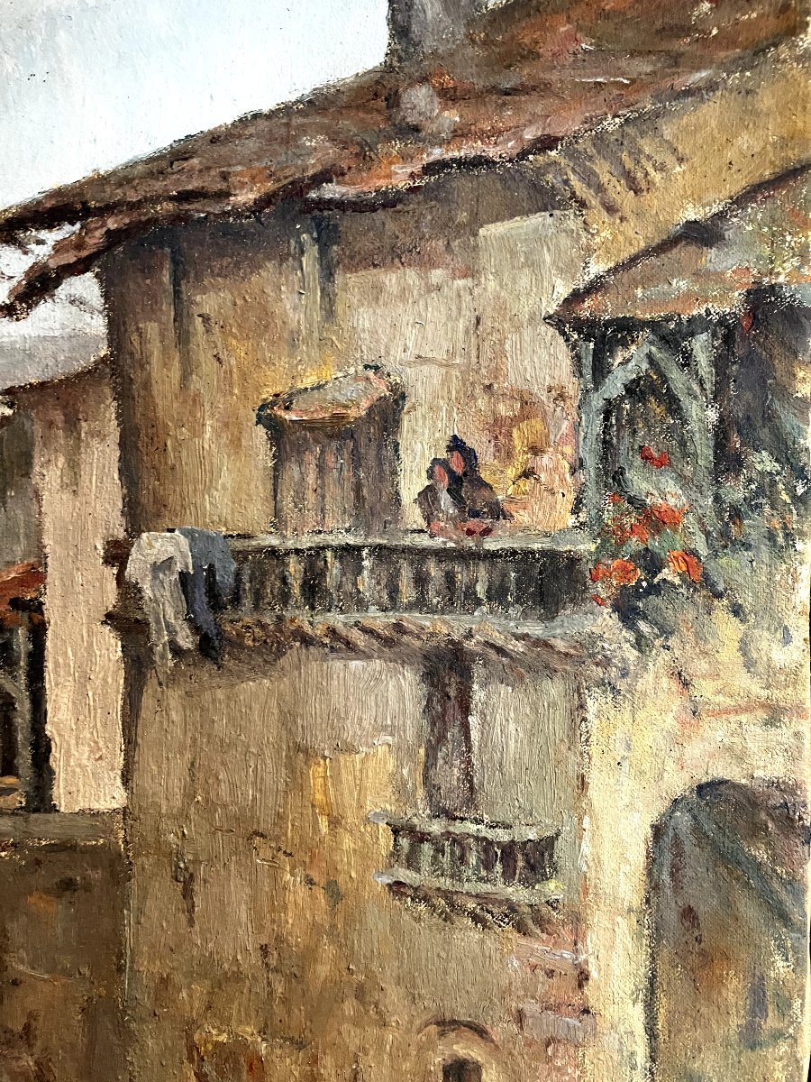 Pont-en-Royans - Huile sur toile - Signature à identifier - 1932 - Isère-photo-1