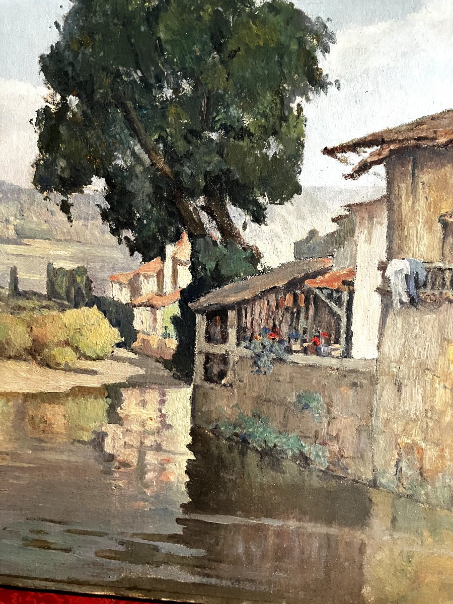Pont-en-Royans - Huile sur toile - Signature à identifier - 1932 - Isère-photo-2