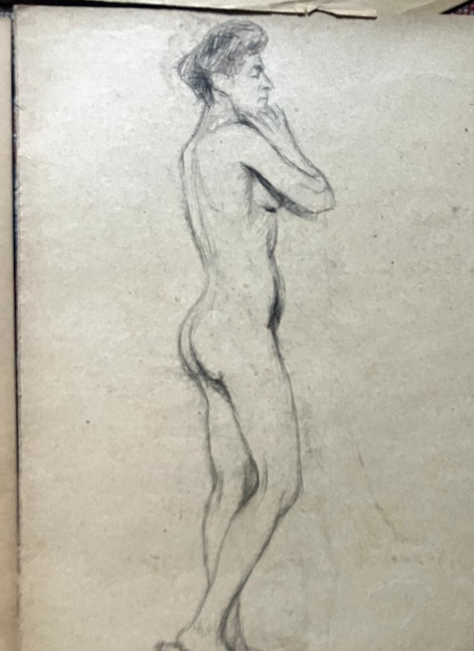 Lot de dessins d'études académiques - nu féminin - début 20e - Beaux arts-photo-2