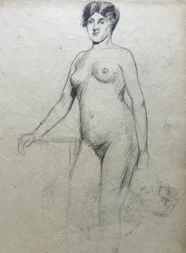 Lot de dessins d'études académiques - nu féminin - début 20e - Beaux arts-photo-3