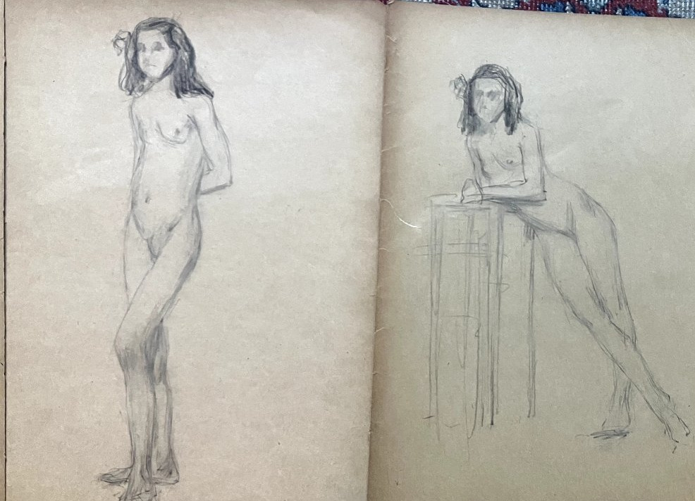Lot de dessins d'études académiques - nu féminin - début 20e - Beaux arts #2-photo-3
