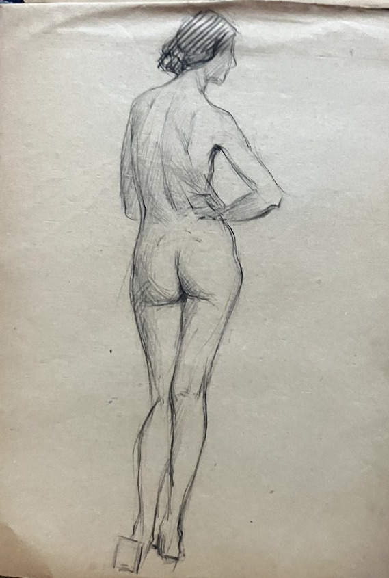 Lot de dessins d'études académiques - nu féminin - début 20e - Beaux arts #2-photo-4