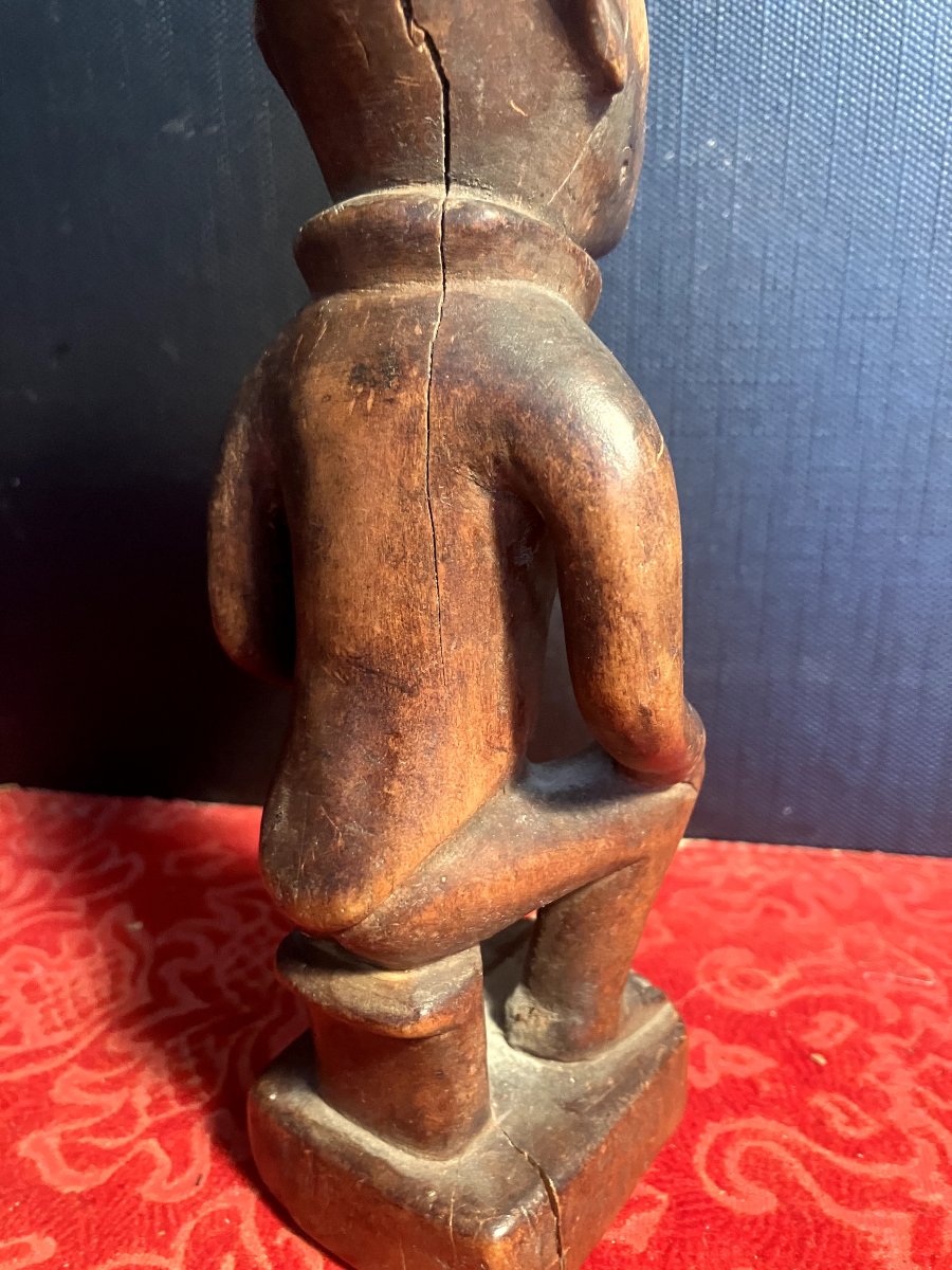 Carved Wooden Statuette / Kakongo Or Tomb (congo) / Mid-20th Century-photo-4