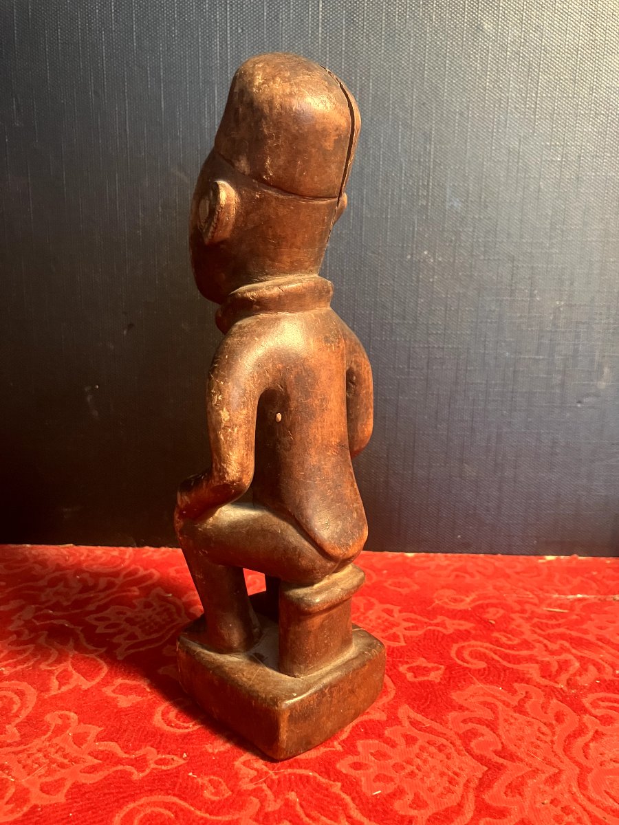 Carved Wooden Statuette / Kakongo Or Tomb (congo) / Mid-20th Century-photo-5