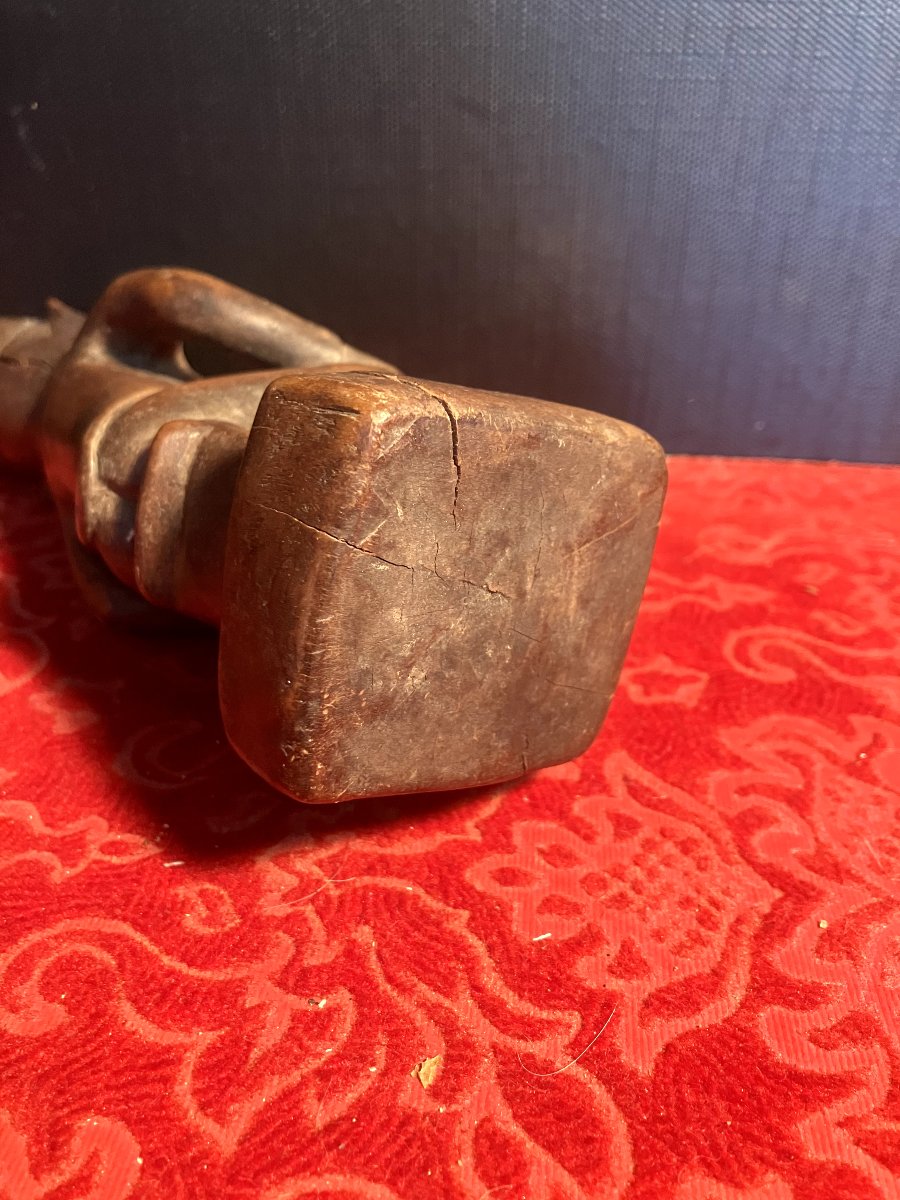 Carved Wooden Statuette / Kakongo Or Tomb (congo) / Mid-20th Century-photo-7