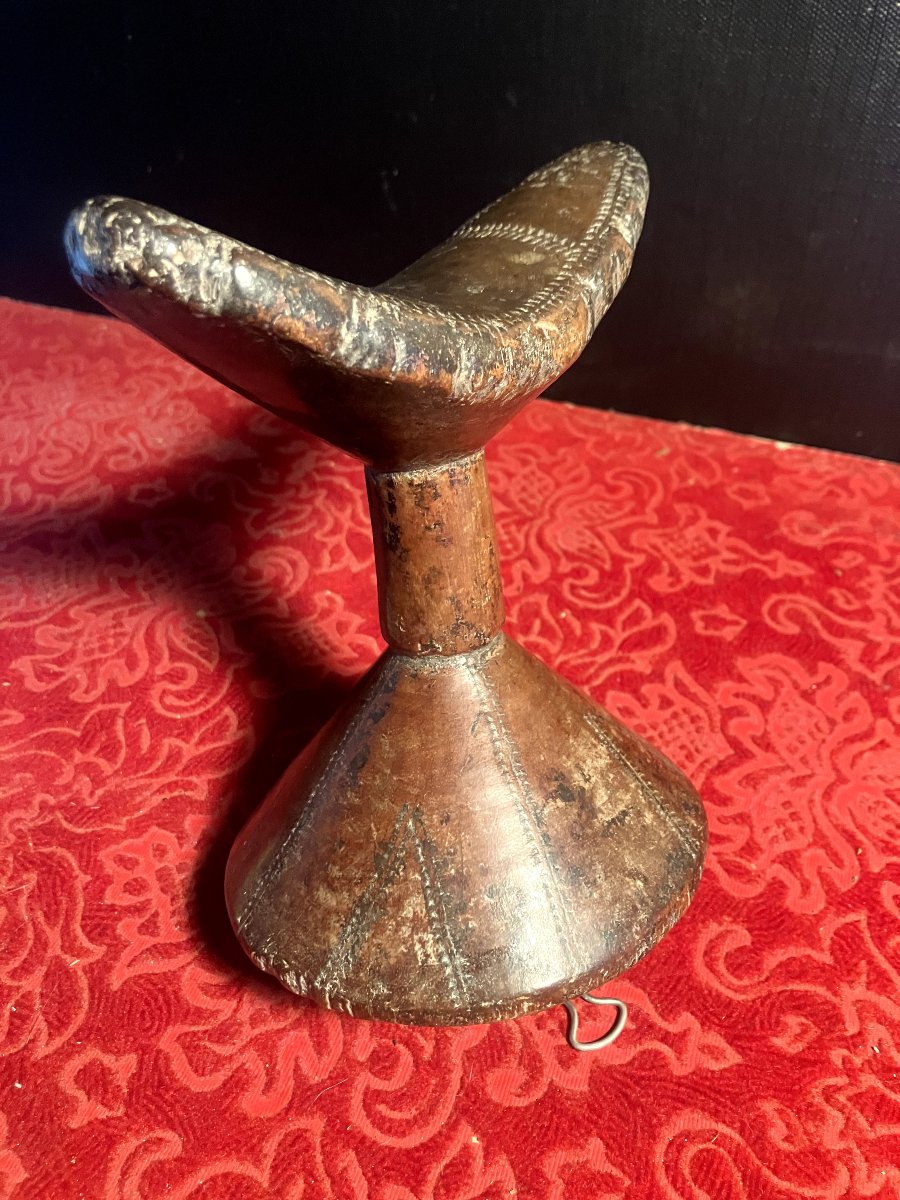 Carved Wooden Neck Rest Or Headrest. Ethiopia. Antique Patina.-photo-2