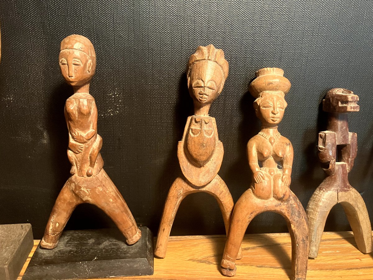 Collection  - lot de 12 lance-pierre africain / Différentes ethnies / Bois sculptés-photo-2