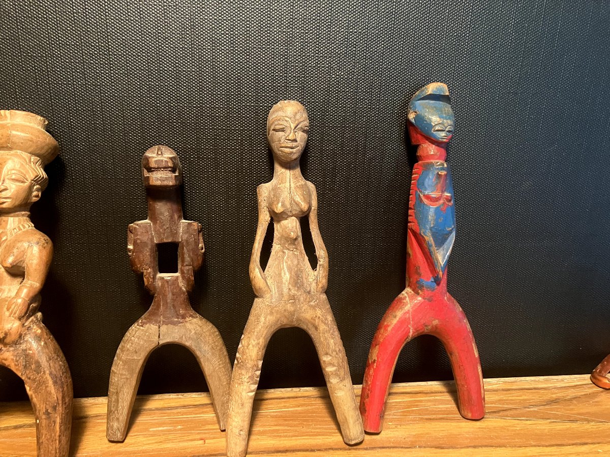 Collection  - lot de 12 lance-pierre africain / Différentes ethnies / Bois sculptés-photo-3