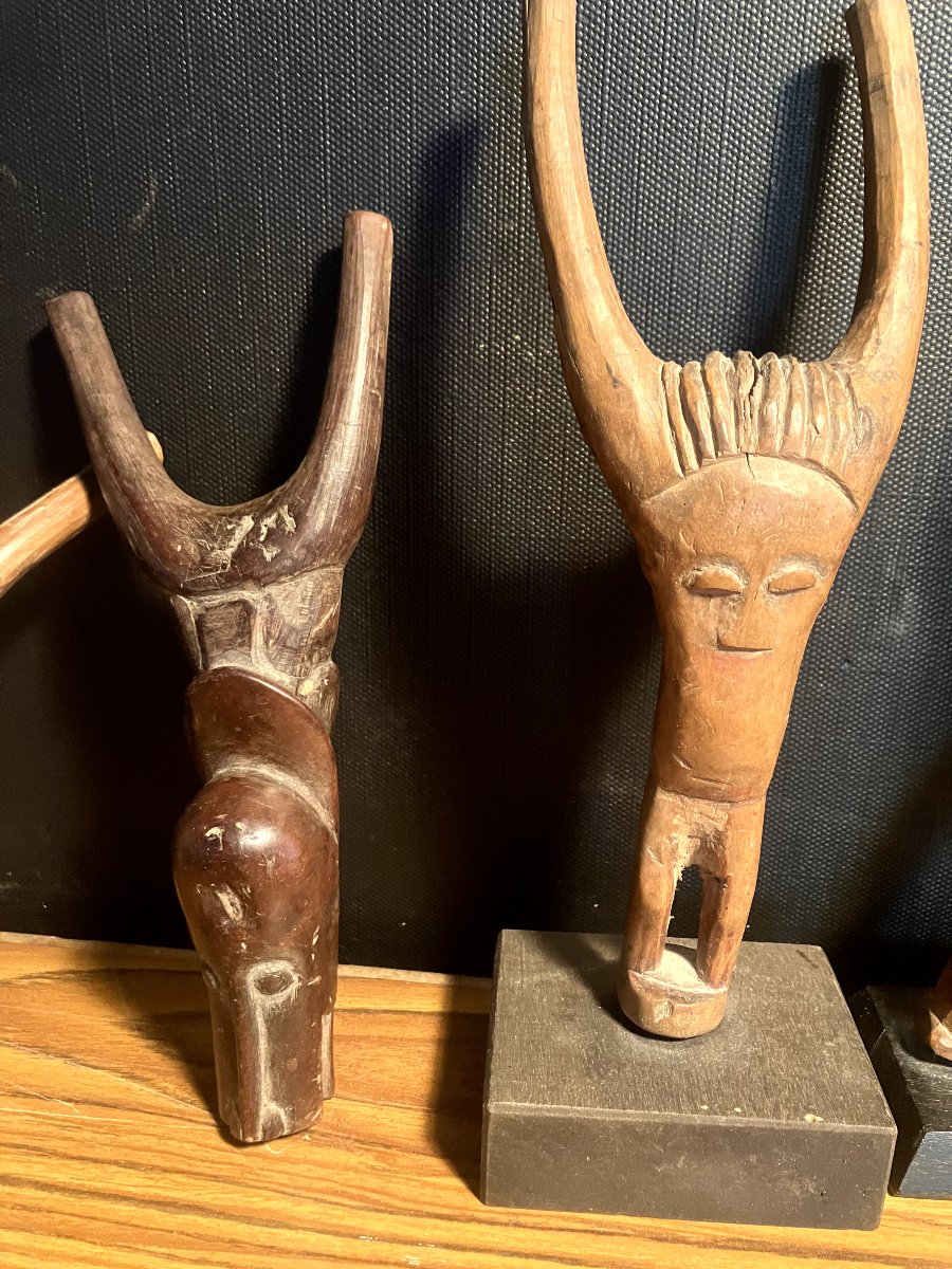 Collection  - lot de 12 lance-pierre africain / Différentes ethnies / Bois sculptés-photo-6