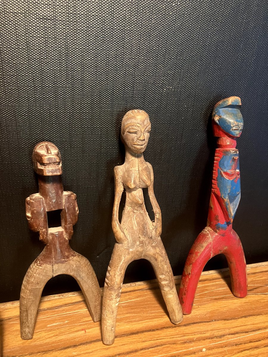 Collection  - lot de 12 lance-pierre africain / Différentes ethnies / Bois sculptés-photo-7