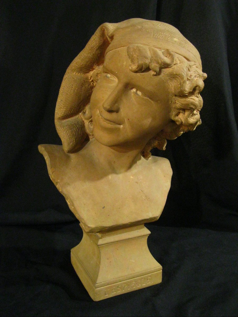 The Playful - Terracotta End Of The 19th Century By Désiré Duwaerts-photo-2