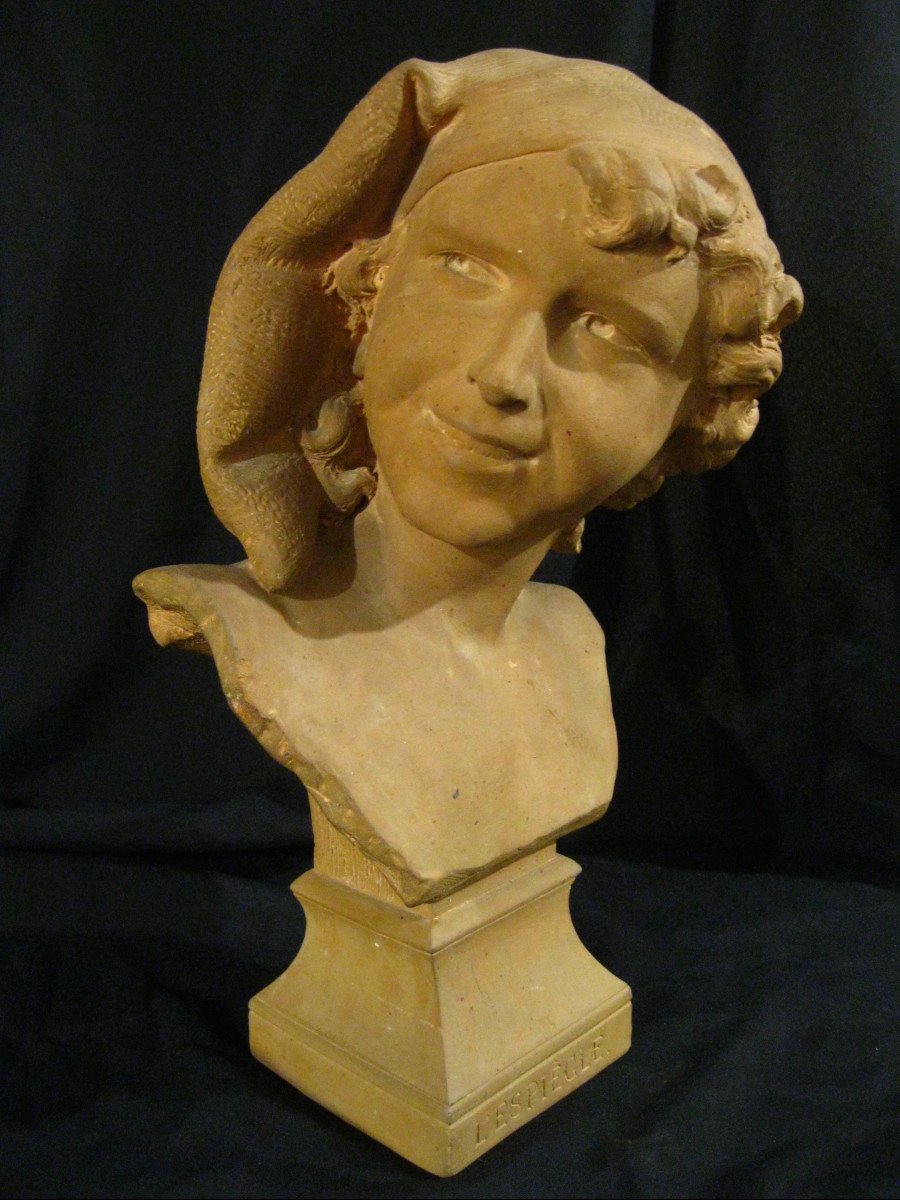 The Playful - Terracotta End Of The 19th Century By Désiré Duwaerts