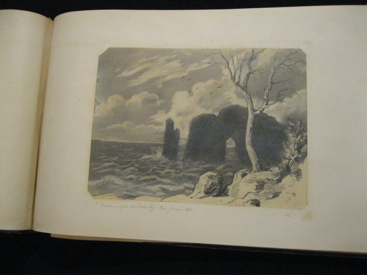 Grand Carnet  60 Lavis & Dessins 1856 Paysages De France - 2 ou 3 Artistes  - C.C  - Debouloz .-photo-4