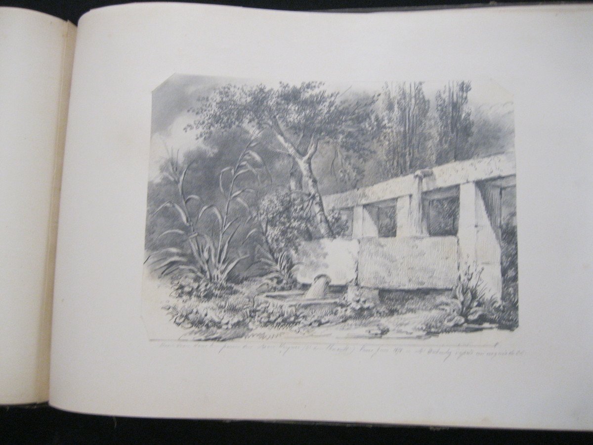 Grand Carnet  60 Lavis & Dessins 1856 Paysages De France - 2 ou 3 Artistes  - C.C  - Debouloz .-photo-1