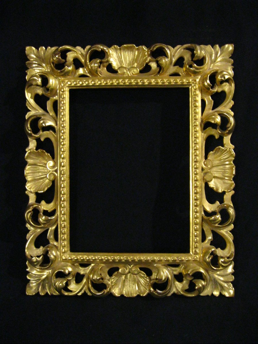 Carved And Gilded Wood Frame - Italian Work - Early 20th Century - Interior Rebate 24x17.8cm