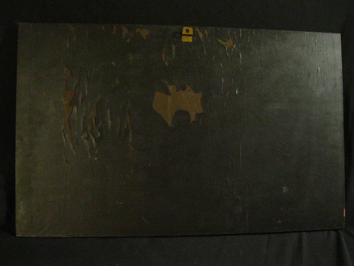 Large Lacquer From Vietnam - Asia / Black Lacquer & Gold Paint / 80 X 40 Cm-photo-1
