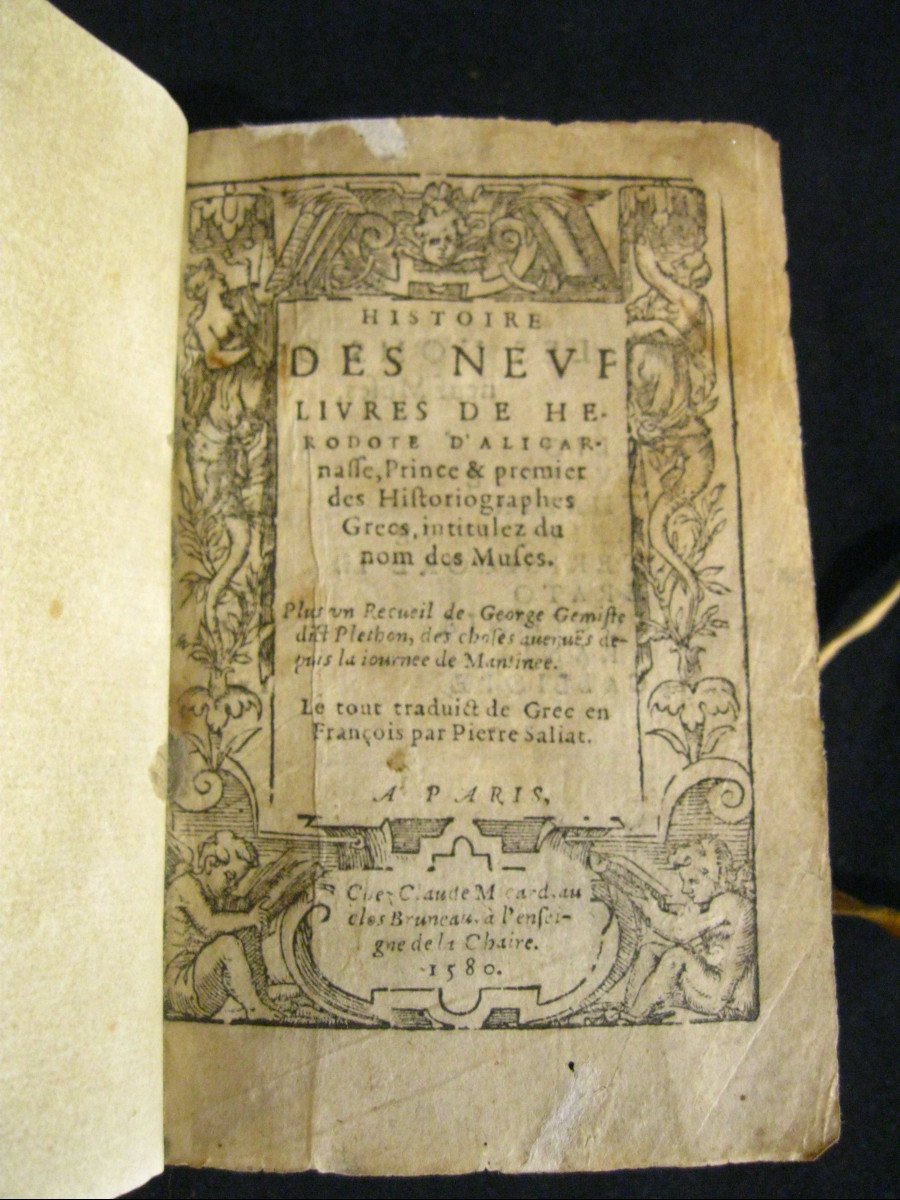 Histoire Des Neuf Livres De Hérodote d'Alicarnasse - Chez Claude Micard à Paris 1580-photo-2