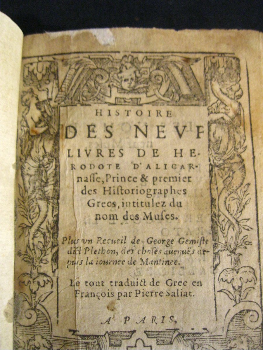 Histoire Des Neuf Livres De Hérodote d'Alicarnasse - Chez Claude Micard à Paris 1580-photo-3