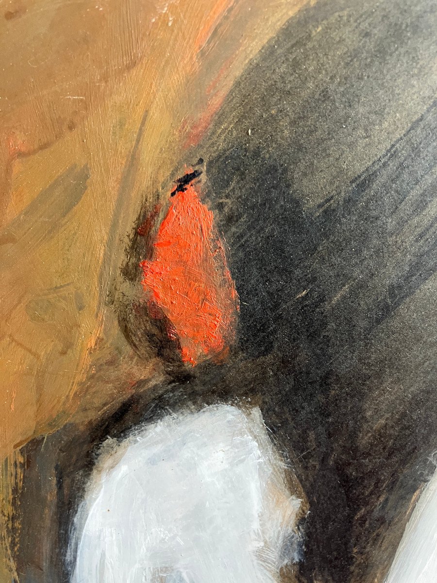 Pierre Demianoff - Naked Back - Oil On Hardboard-photo-4