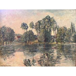 Adolphe Clary-baroux 1864-1932 - Oil On Canvas - Banks Of The Seine (ivry) Dated 1903.