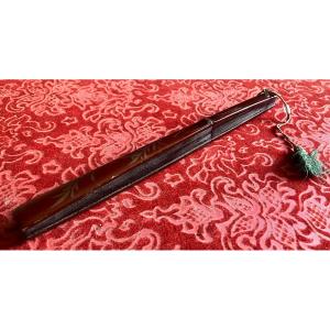 Fan-shaped Tanto / Japan Late 19th Century / Lacquered Bamboo.