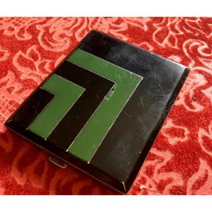 Art Deco Lacquer Cigarette Case On Alpacca